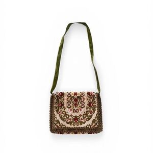 Vintage Needlepoint Floral Bag
